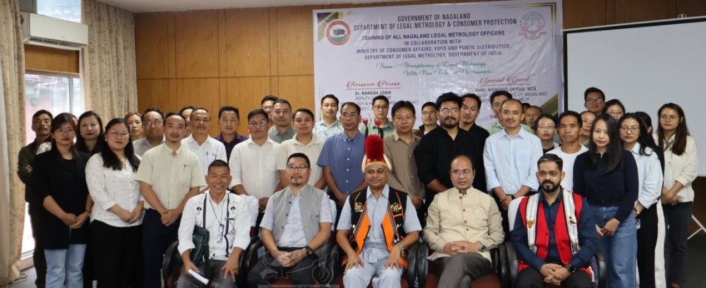 Officials and participants during the one-day training programme for all Nagaland Legal Metrology Officers at Hotel Japfu, Kohima on May 29. (DIPR Photo)
